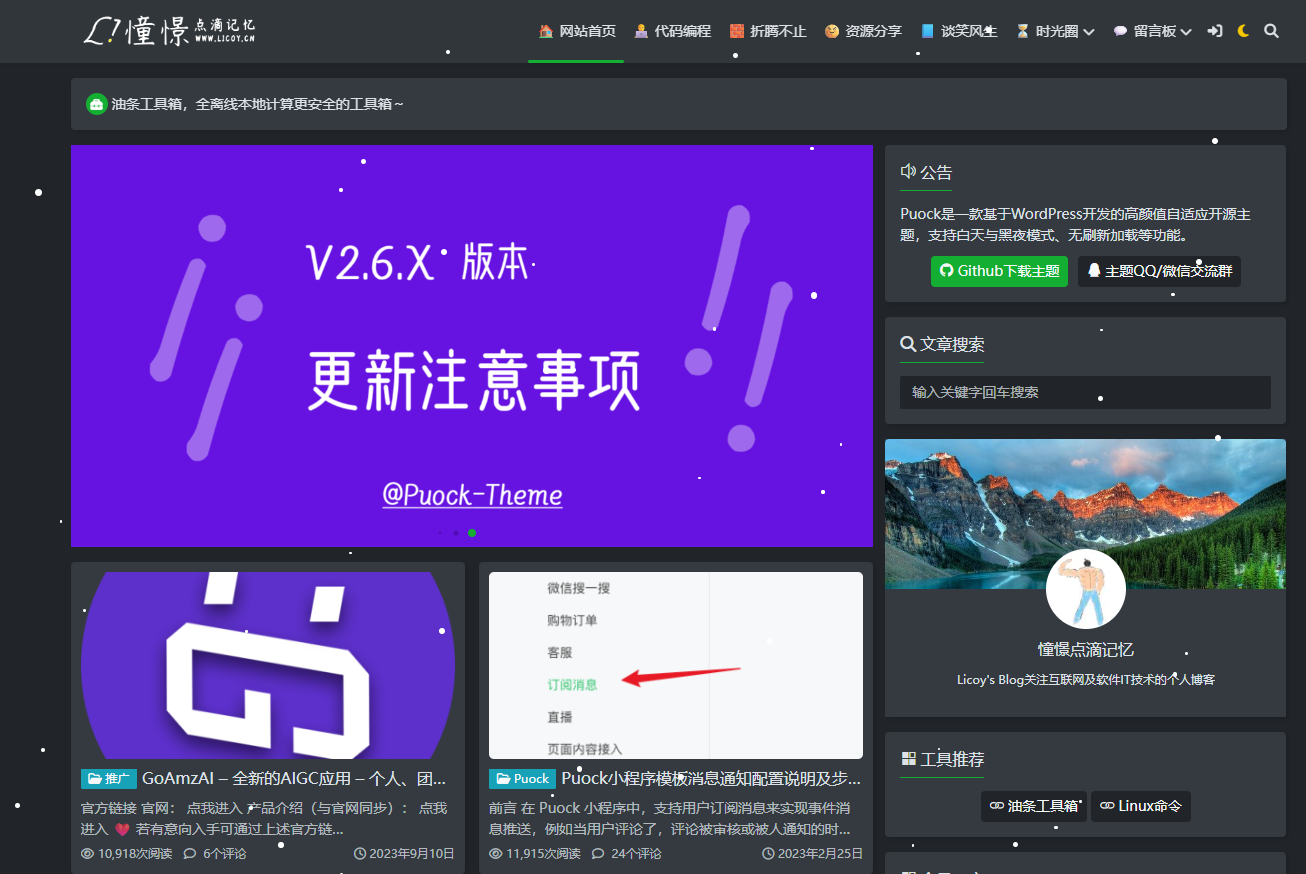 Puock主题-wordpress